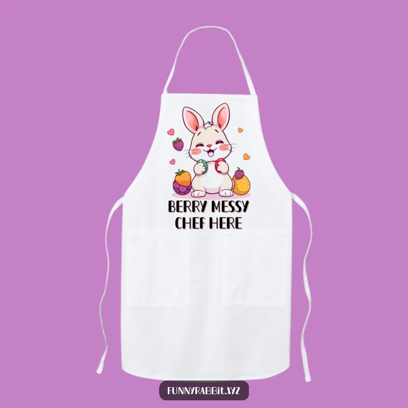 Funny Rabbit Juggling Apron, Kitchen Cartoon Fun for Playful Cooks