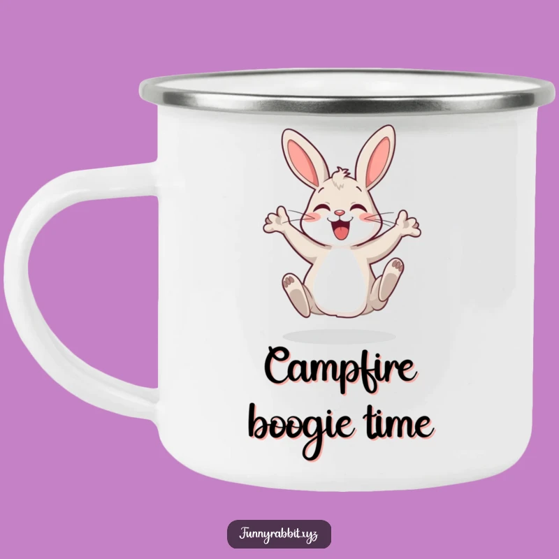 Funny Dancing Rabbit Camping Mug: Campfire Jigs and Happy Sips