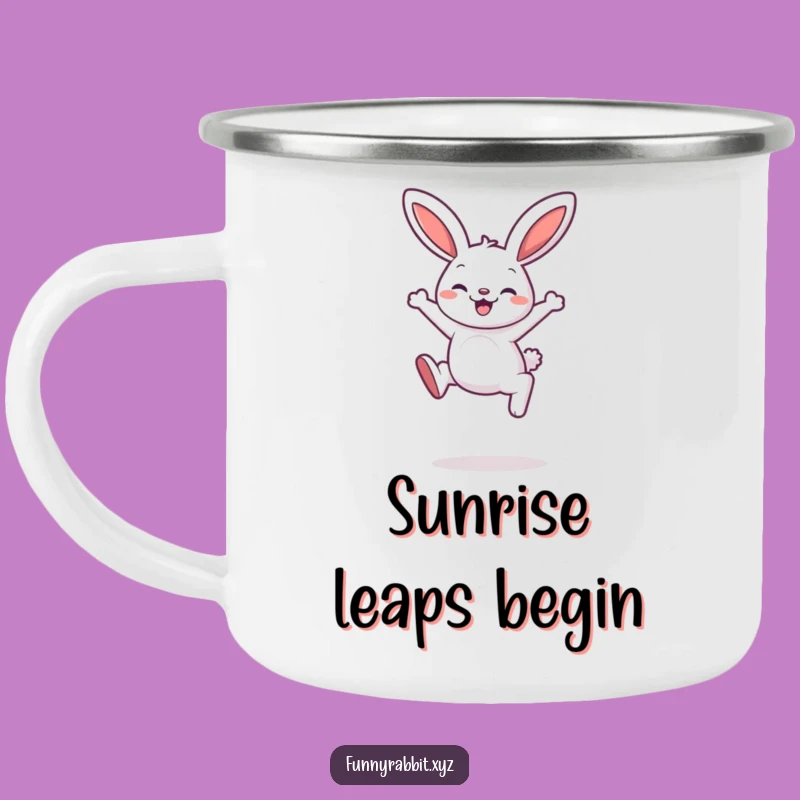 Funny Rabbit Bouncing Camping Mug, Durable Cartoon Brews for Adventures