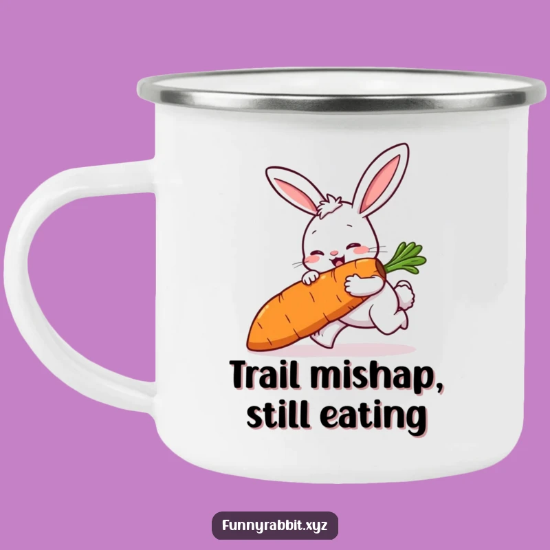 Funny Rabbit Tripping Camping Mug, Durable Cartoon Brews for Trails