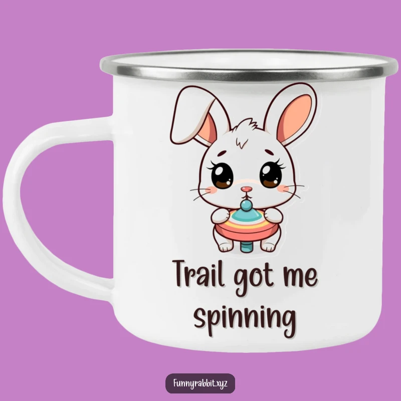 Funny Surprised Rabbit Camping Mug: Adventure with a Humorous Twist