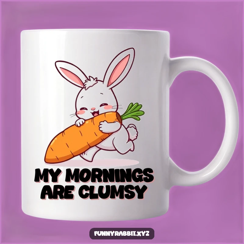 Funny Rabbit Tripping Mug, Comical Cartoon Mishap Gift for Clumsy Fun