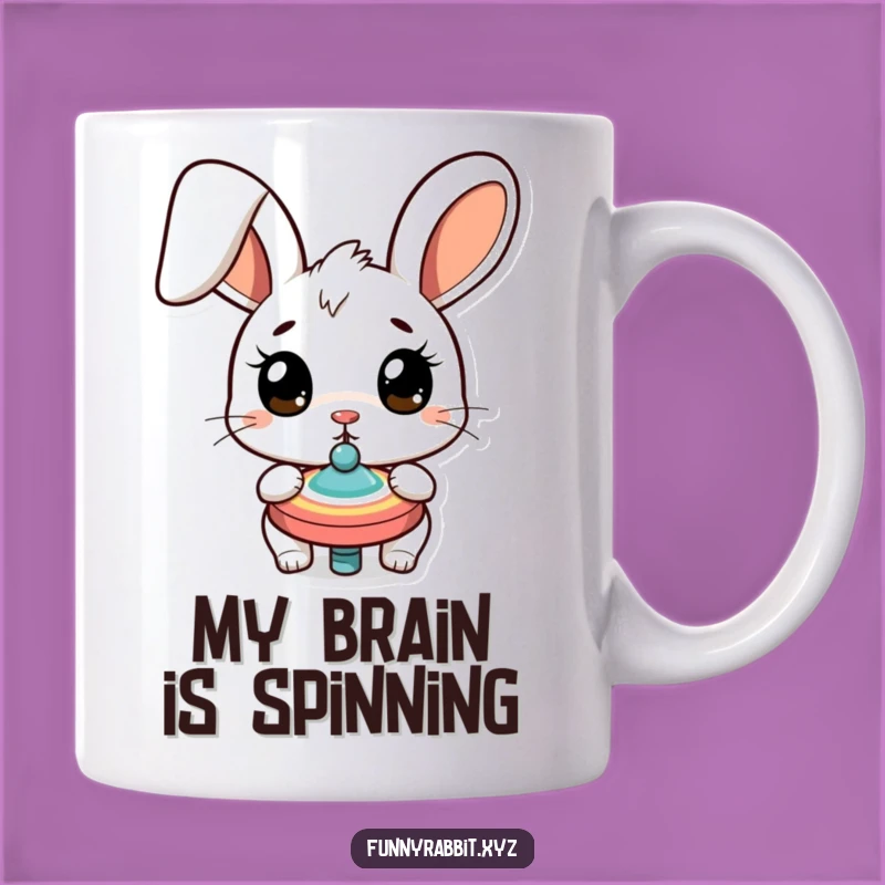 Funny Surprised Rabbit Spinning Top Mug: A Hilarious Cartoon Gift for Rabbit Lovers