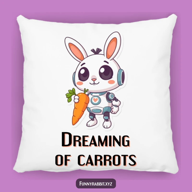 Funny Surprised Rabbit Bot Pillow: Cozy Giant Carrot Decor
