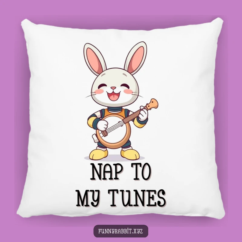 Funny Rabbit Bot Banjo Pillow - Comfy and Cheerful Decor
