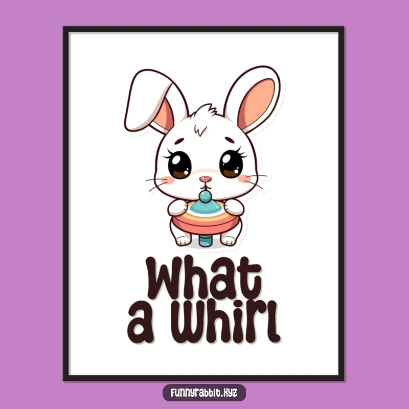 Funny Surprised Rabbit Digital Art: Instant Cartoon Joy for Your Walls