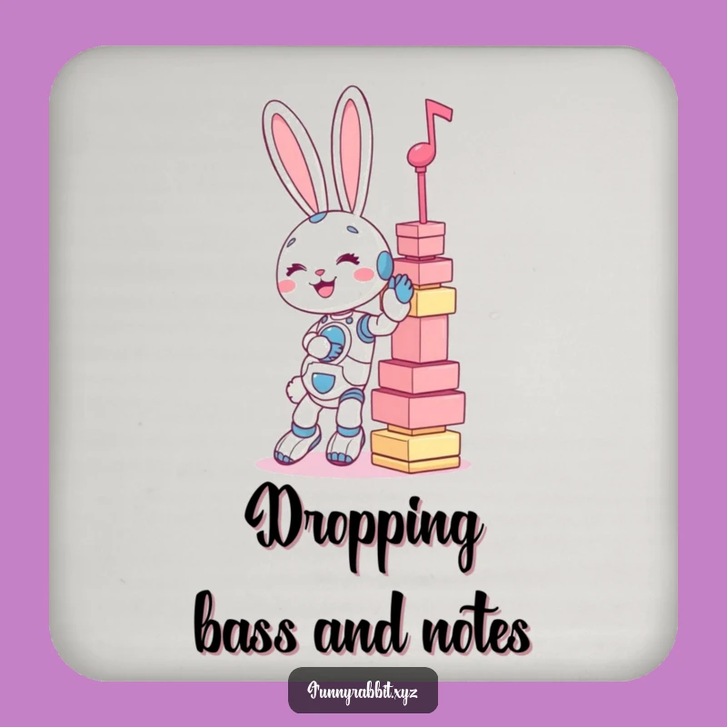 Funny Rabbit Bot Music Tower Coaster - Protect Surfaces with a Smile