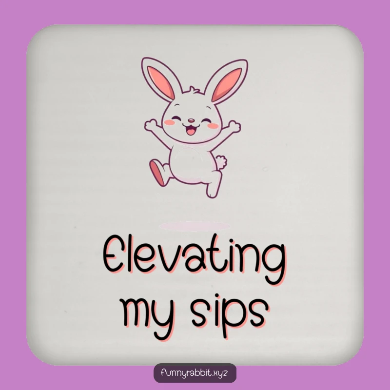 Funny Rabbit Bouncing Coaster, Cartoon Charm for Playful Surfaces