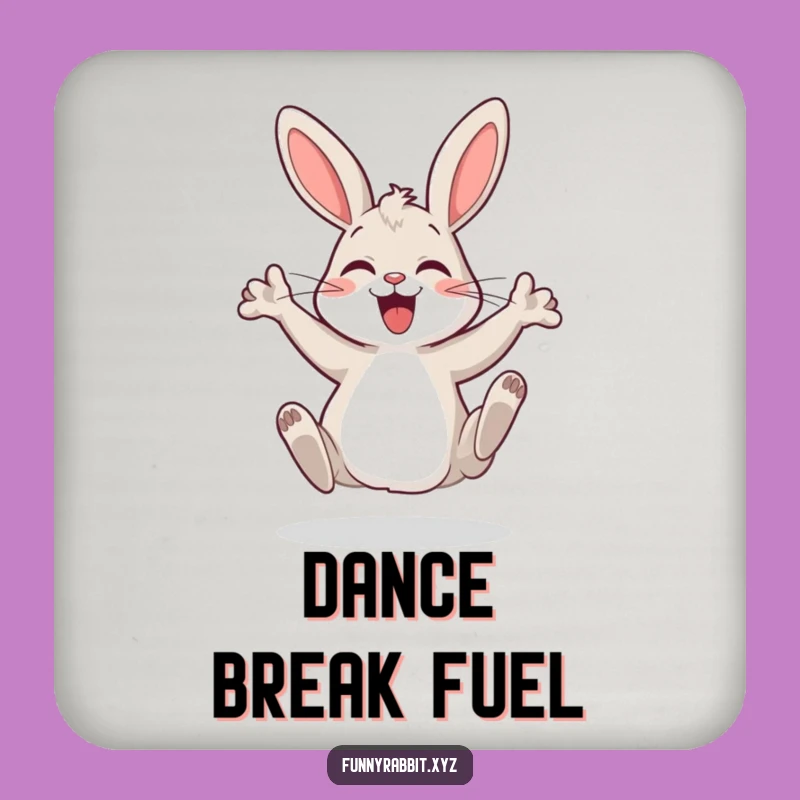 Funny Dancing Rabbit Coaster: Sip and Shimmy with Cartoon Fun