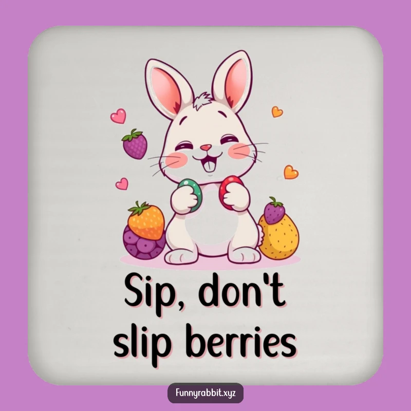 Funny Rabbit Juggling Coaster, Cartoon Charm for Playful Tables