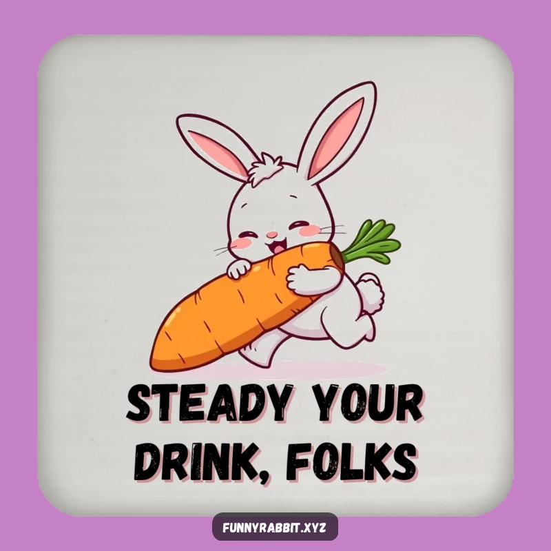 Funny Rabbit Tripping Coaster, Cartoon Charm for Clumsy Tables