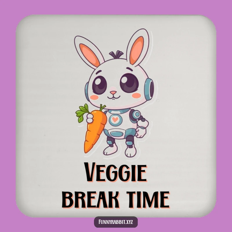 Funny Surprised Rabbit Bot Coaster: Giant Carrot Drink Protector