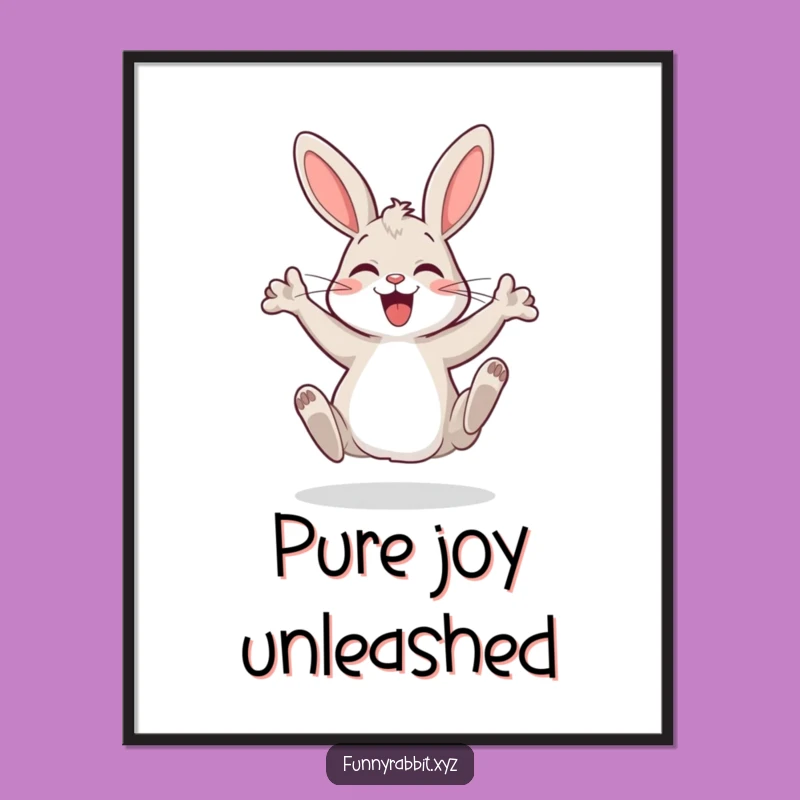 Funny Dancing Rabbit Poster: Spread Joy with Cartoon Wall Art