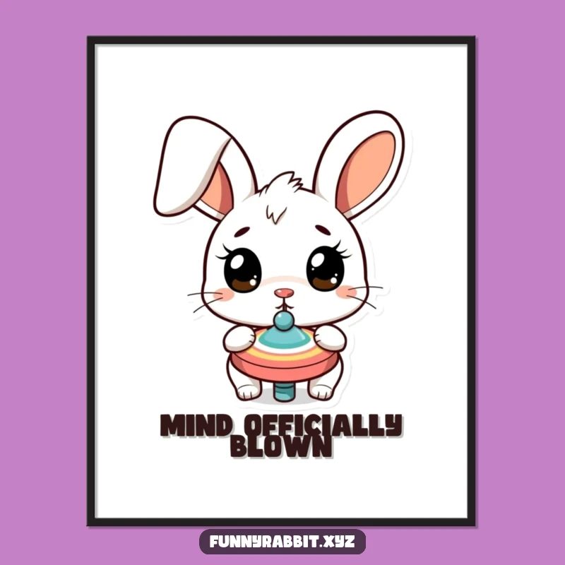 Funny Surprised Rabbit Poster: Adorable Cartoon Art for Your Walls