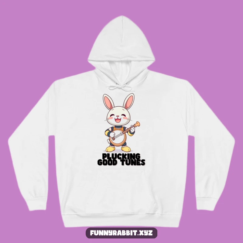 Funny Rabbit Bot Banjo Hoodie - Cozy Vibes and Hilarious Tunes