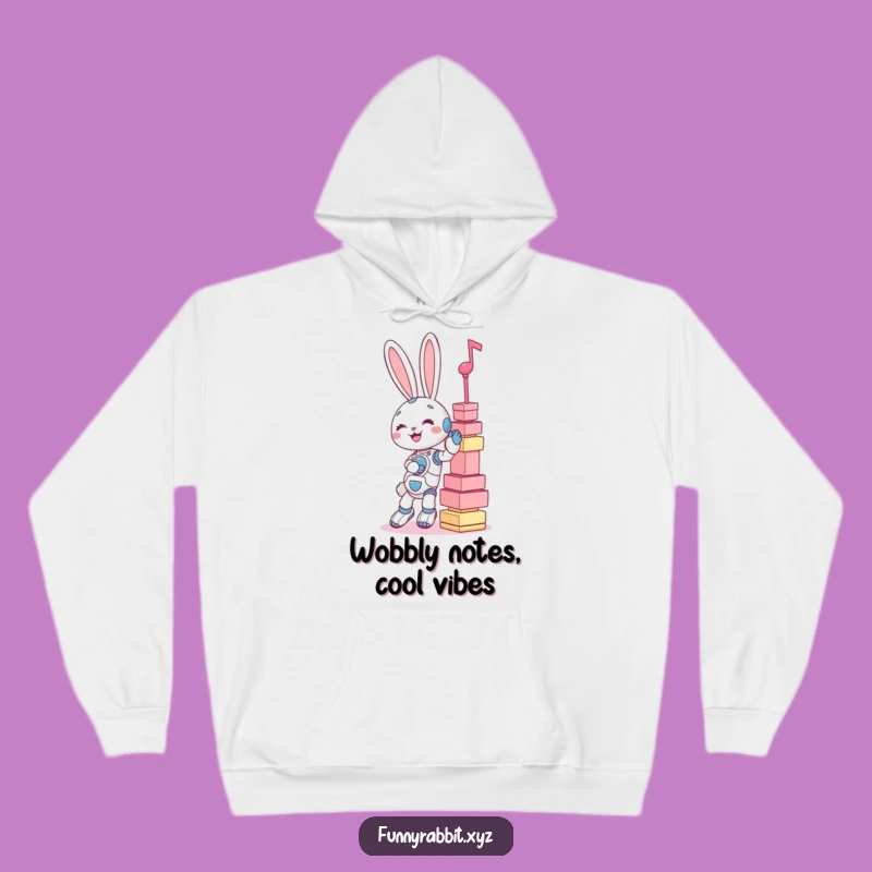 Funny Rabbit Bot Music Tower Hoodie - Cozy and Hilarious Gift for All Ages
