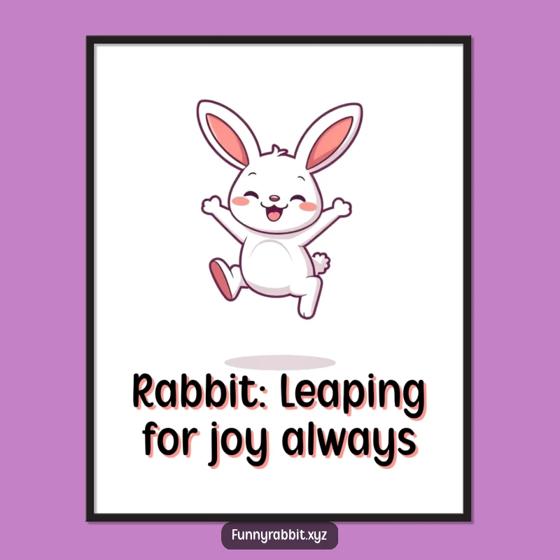 Free Printable Rabbit Leap Wall Art: Delighted Cartoon Downloadable Home Decor