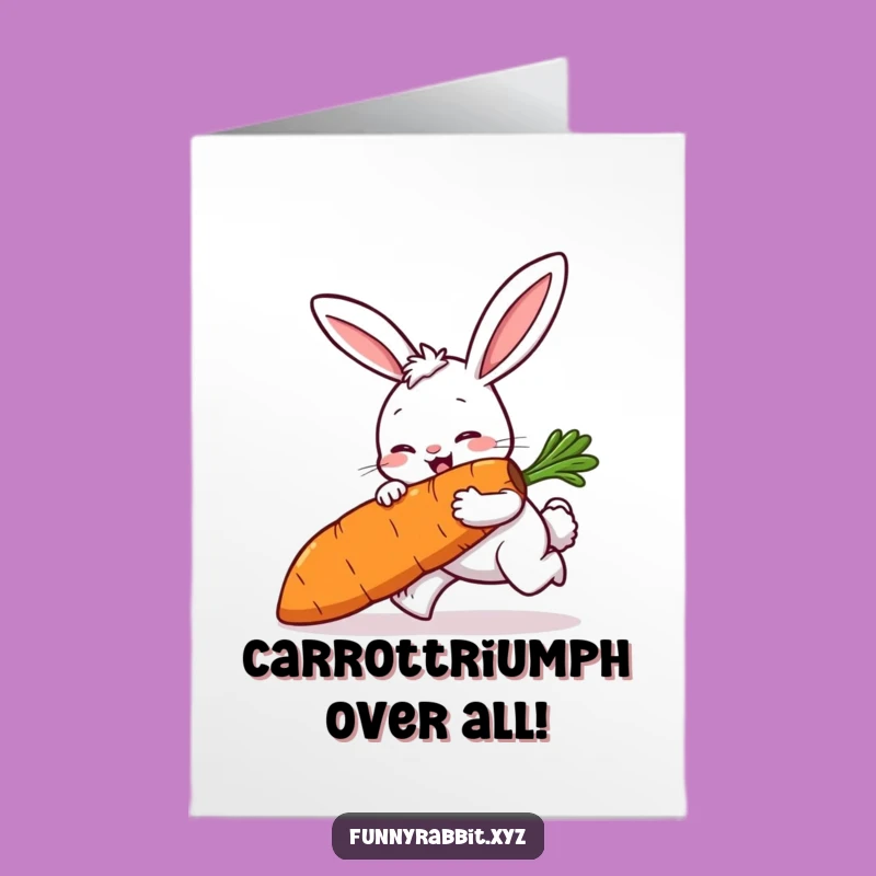 Free Printable Rabbit Tripping Congrats Card: Comical Cartoon Downloadable Gift