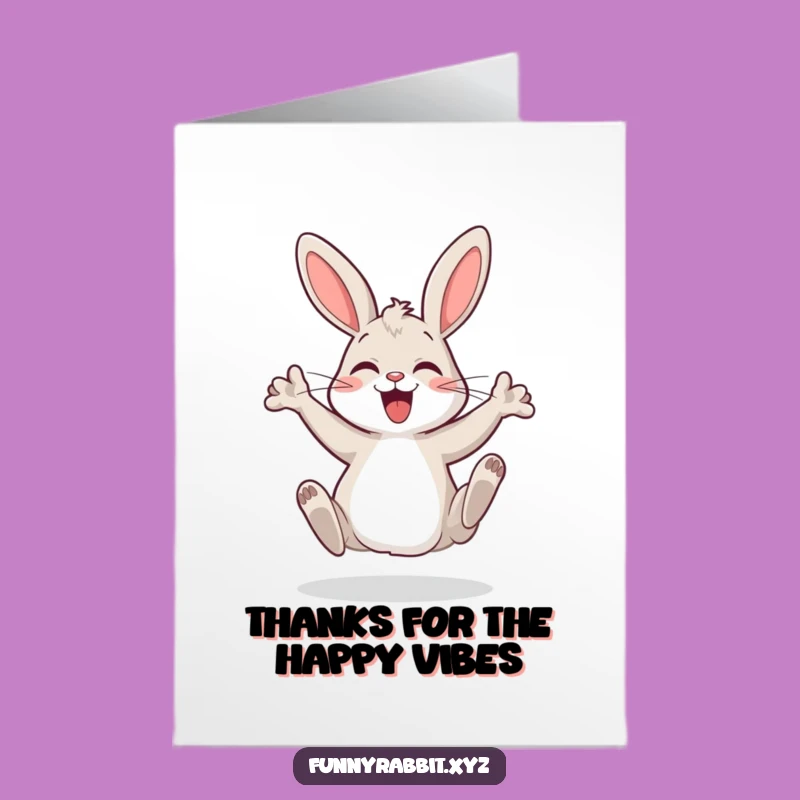 Free Printable Thank You Card: Dancing Rabbit Silly Gratitude Funny Downloadable