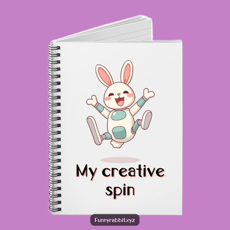 Funny Delighted Rabbit Bot Notebook: Silly Somersault Journal