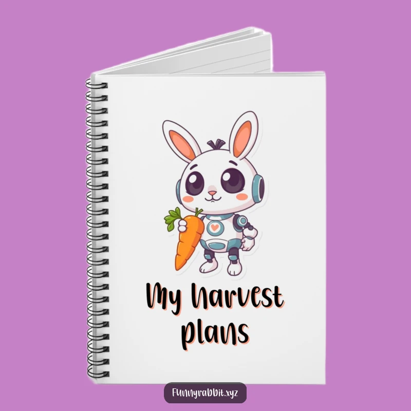 Funny Surprised Rabbit Bot Notebook: Giant Carrot Journal Gift