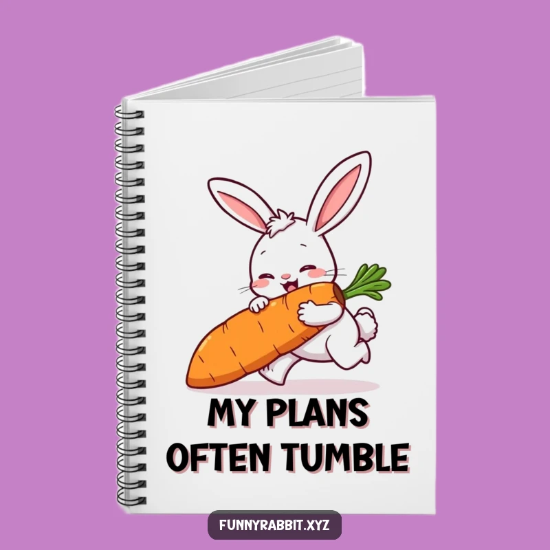 Funny Rabbit Tripping Notebook, Cartoon Pages for Chaotic Ideas