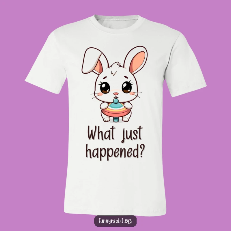 Funny Surprised Rabbit T-Shirt: Wear Your Amusement with this Cartoon Top