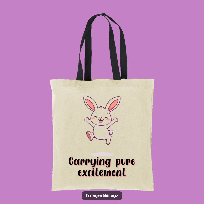 Funny Rabbit Bouncing Tote Bag, Stylish Cartoon Accessory for Outings