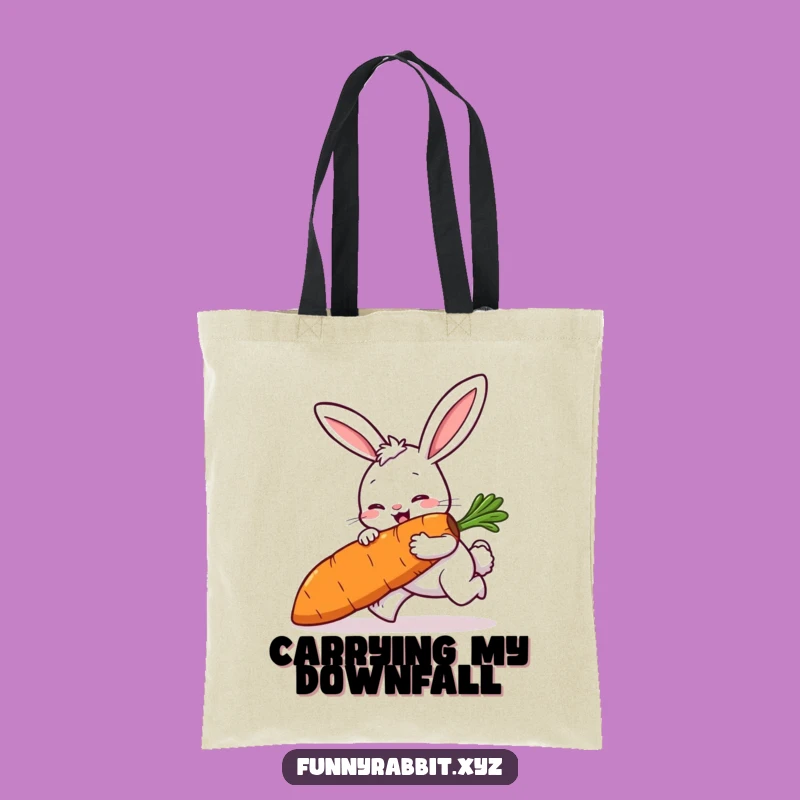 Funny Rabbit Tripping Tote Bag, Cartoon Carry-all for Everyday Mishaps