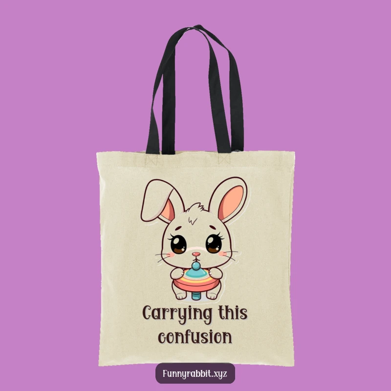 Funny Surprised Rabbit Tote Bag: Carry Your Essentials with a Smile
